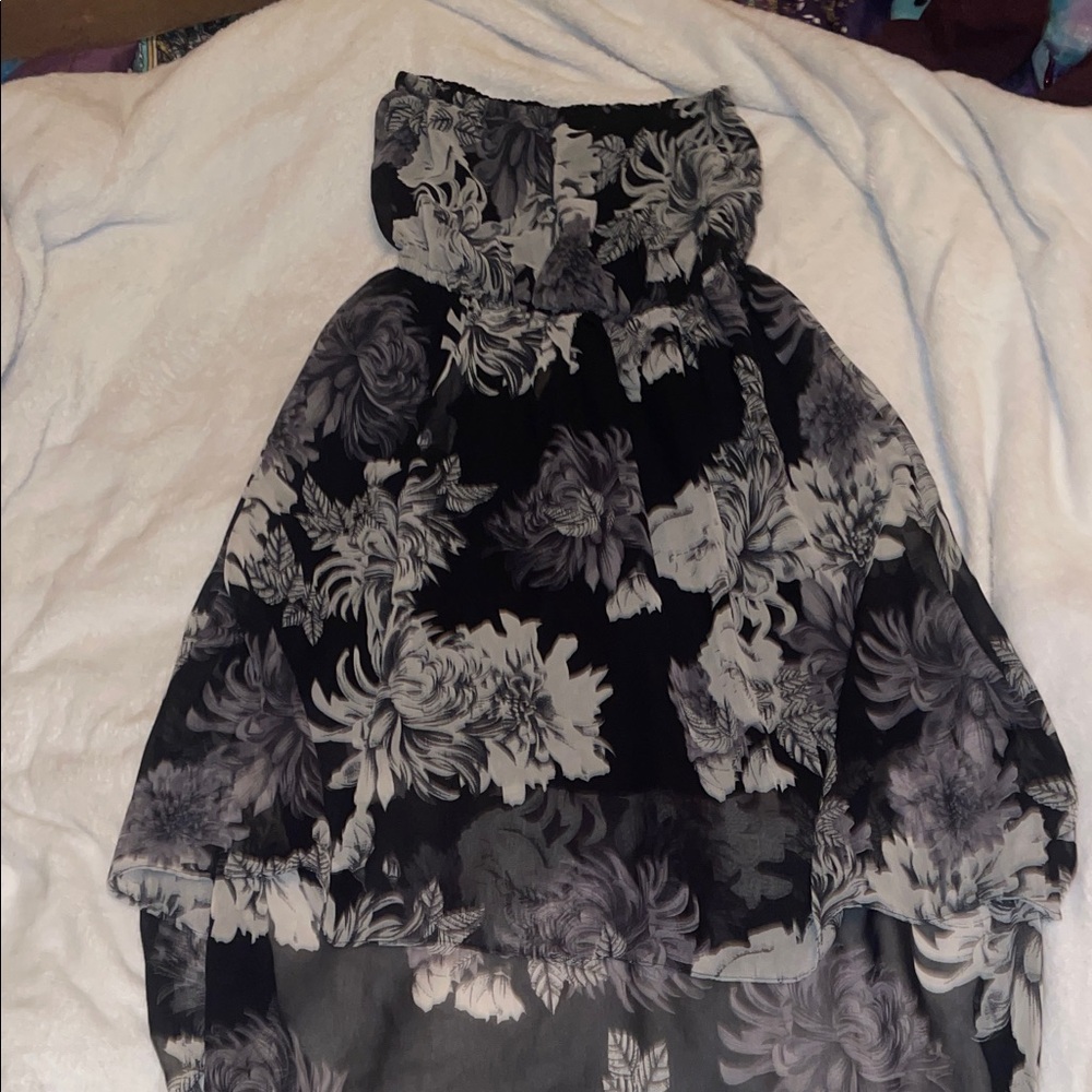 Strapless Floral Dress